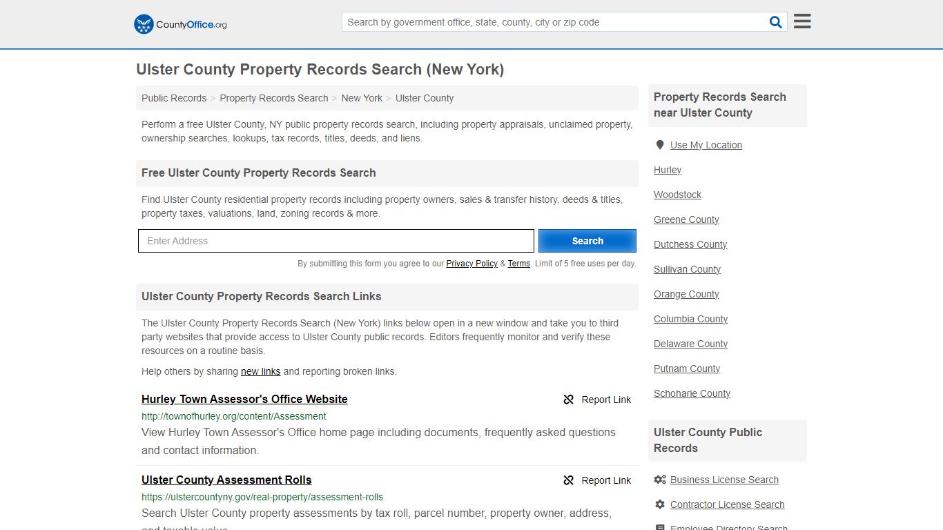 Ulster County Property Records Search (New York) - County Office